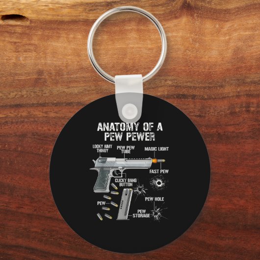 Grappige anatomie van een pew power - AMMO Pistool Sleutelhanger (Voorkant)
