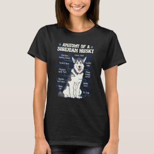 Grappige Anatomie Van Een Siberische Husky Dier Hu T-shirt