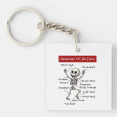 Grappige anatomie van jiu jitsu inzendingen techni sleutelhanger (voorkant)