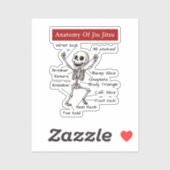 Grappige anatomie van jiu jitsu inzendingen techni sticker (Vel)