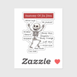 Grappige anatomie van jiu jitsu inzendingen techni sticker