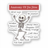 Grappige anatomie van jiu jitsu inzendingen techni sticker (Voorkant)