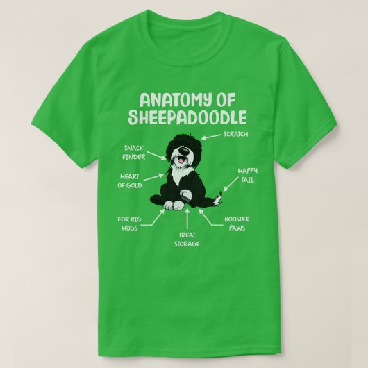 Grappige Anatomie van Sheepadle Graphic Graphic Gr T-shirt (Design voorkant)
