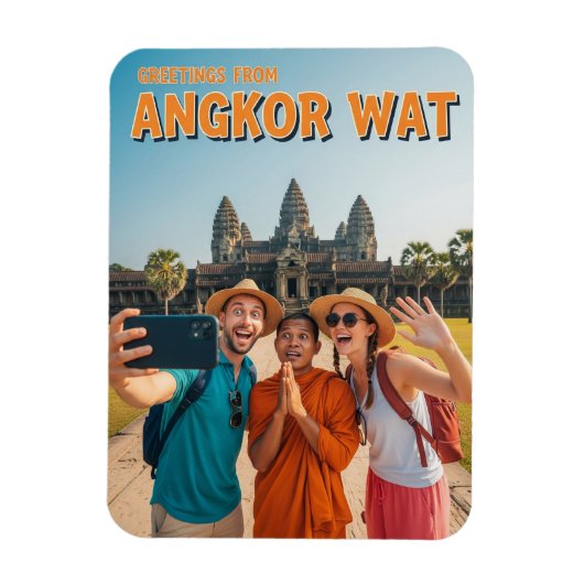 Grappige Angkor Wat Cambodja Magneet (Verticaal)