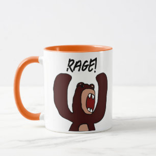 Grappige Angry Brown Beer Cartoon – gestrest Mok