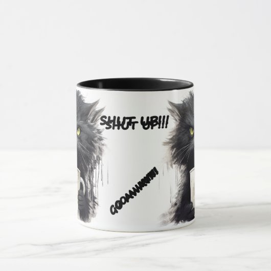 grappige Angry Cat Coffee Mok (Midden)