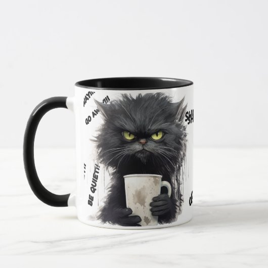 grappige Angry Cat Coffee Mok (Links)