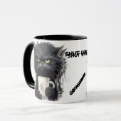 grappige Angry Cat Coffee Mok (Voorkant links)