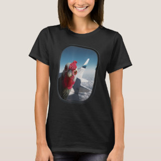 Grappige Angry Chicken op een Vliegtuig Wing Eend  T-shirt