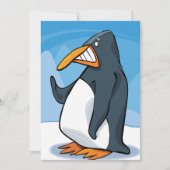Grappige Angry Penguin Cartoon Cool Waving Kaart (Voorkant)