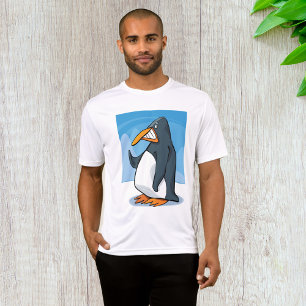 Grappige Angry Penguin Cartoon Cool Waving T-shirt