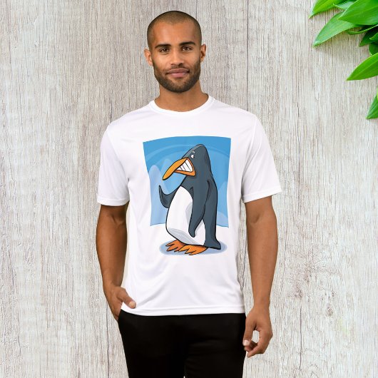 Grappige Angry Penguin Cartoon Cool Waving T-shirt