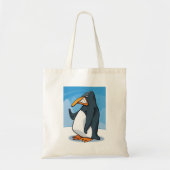 Grappige Angry Penguin Cartoon Cool Waving Tote Bag (Voorkant)