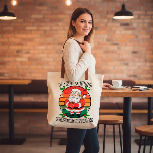 Grappige Angry Santa Kerstmis Sarcastische vakanti Tote Bag