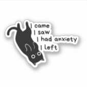 Grappige Angst Kat Sticker – Introvert (Voorkant)