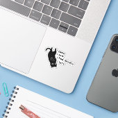 Grappige Angst Kat Sticker – Introvert (Laptop met iPhone)
