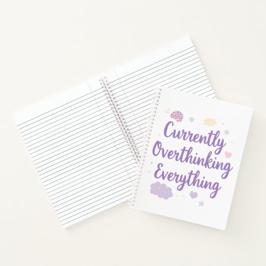 Grappige Angst Overdenking Quote Pastel Notitieboek (Binnen)