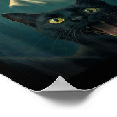 Grappige angstige kat selfie met spook Halloween D Poster (Hoek)