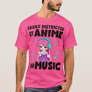 grappige animatie en muziekmeisje voor Teen chibi- T-shirt