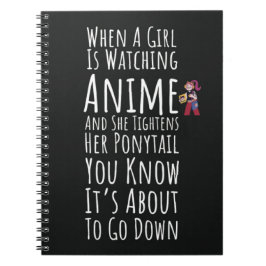 Grappige Anime-cadeaus Meisjes Citaat Vrouwen Lief Notitieboek