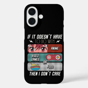 Grappige Anime Fans Eten En Videogames Liefhebber iPhone 16 Hoesje