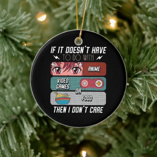 Grappige anime fans eten en videogames liefhebber  keramisch ornament (Boom)