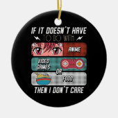 Grappige anime fans eten en videogames liefhebber  keramisch ornament (Voorkant)