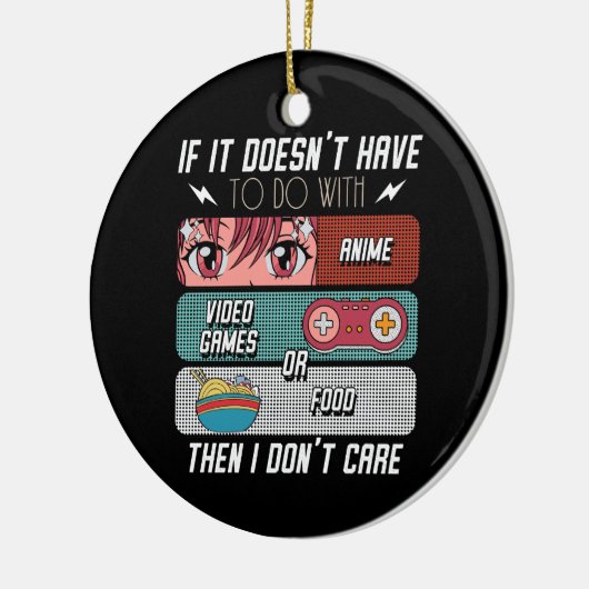 Grappige anime fans eten en videogames liefhebber  keramisch ornament (Links)