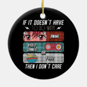 Grappige anime fans eten en videogames liefhebber  keramisch ornament (Achterkant)