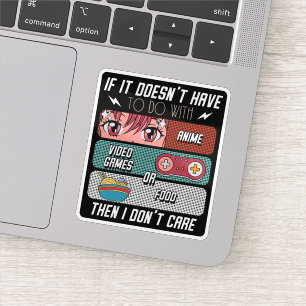 Grappige anime fans eten en videogames liefhebber  sticker
