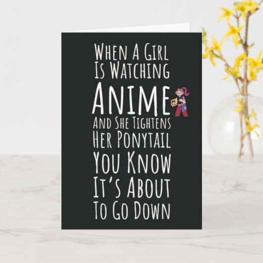 Grappige Anime Kaarten Meisje Dochter Voor Haar Ot (Gele Bloem)