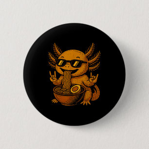 Grappige Anime Kawaii Axolotl Eet Ramen Grafische  Ronde Button 5,7 Cm
