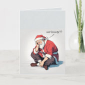 Grappige anime Sad Santa Ondeugend Lijst Kerstmis Kaart (Voorkant)