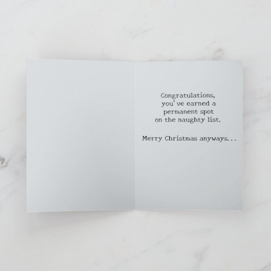 Grappige anime Sad Santa Ondeugend Lijst Kerstmis Kaart (Binnen)
