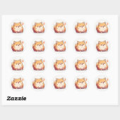 Grappige Animehond Nummer Twee Ronde Sticker (Vel)
