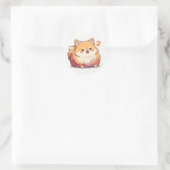 Grappige Animehond Nummer Twee Ronde Sticker (Tas)