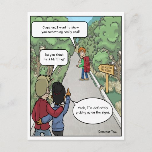 Grappige ansichtkaart met een grap briefkaart (Voorkant)