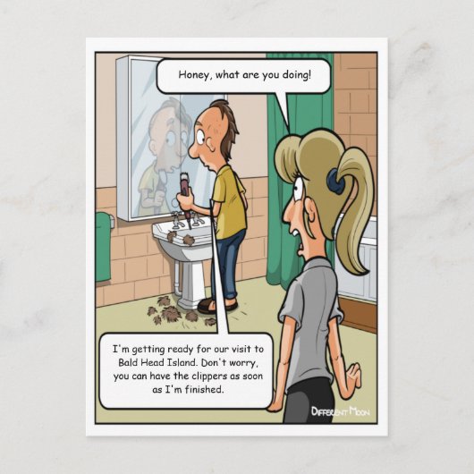 Grappige ansichtkaart van Bald Head Island Briefkaart (Voorkant)