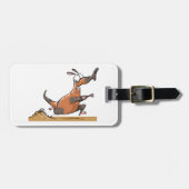 Grappige Anteater Cartoon eigenzinnig lopend dier Bagagelabel (Voorkant horizontaal)