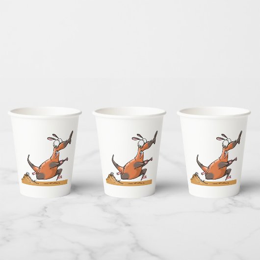 Grappige Anteater Cartoon eigenzinnig lopend dier Papieren Bekers