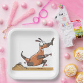 Grappige Anteater Cartoon eigenzinnig lopend dier Papieren Bordje (Feest)