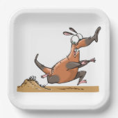 Grappige Anteater Cartoon eigenzinnig lopend dier Papieren Bordje (Voorkant)