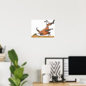 Grappige Anteater Cartoon eigenzinnig lopend dier Poster (Thuiskantoor)