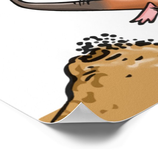 Grappige Anteater Cartoon eigenzinnig lopend dier Poster (Hoek)