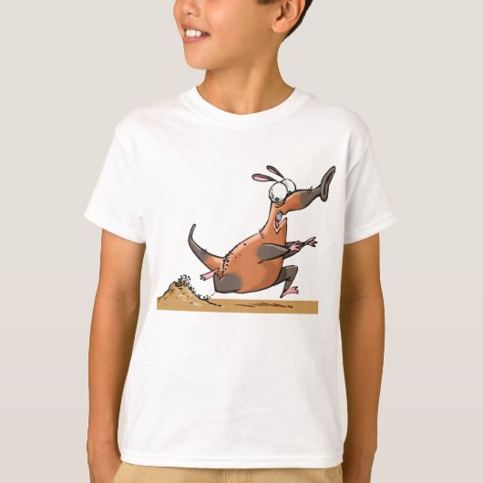 Grappige Anteater Cartoon eigenzinnig lopend dier T-shirt (Voorkant)