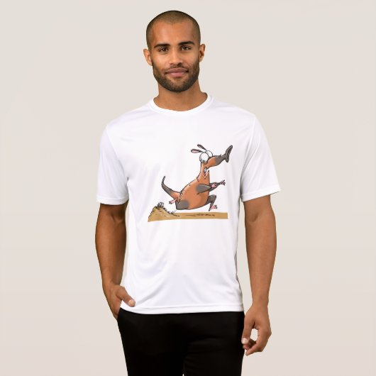 Grappige Anteater Cartoon eigenzinnig lopend dier T-shirt (Voorkant volledig)