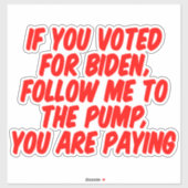 grappige anti-Biden-inflatie auto Sticker (Vel)