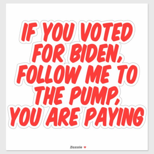 grappige anti-Biden-inflatie auto Sticker (Vel)