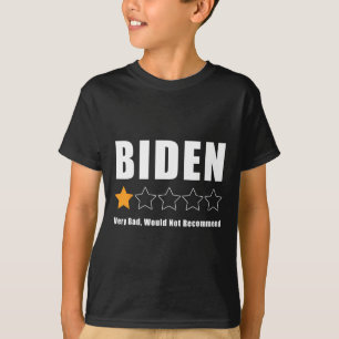Grappige Anti Biden Pro Trump 1 Star Rating Verkie T-shirt