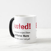 Grappige anti-diefstal Busted Verschijnen Bericht Magische Mok (Voorkant links)